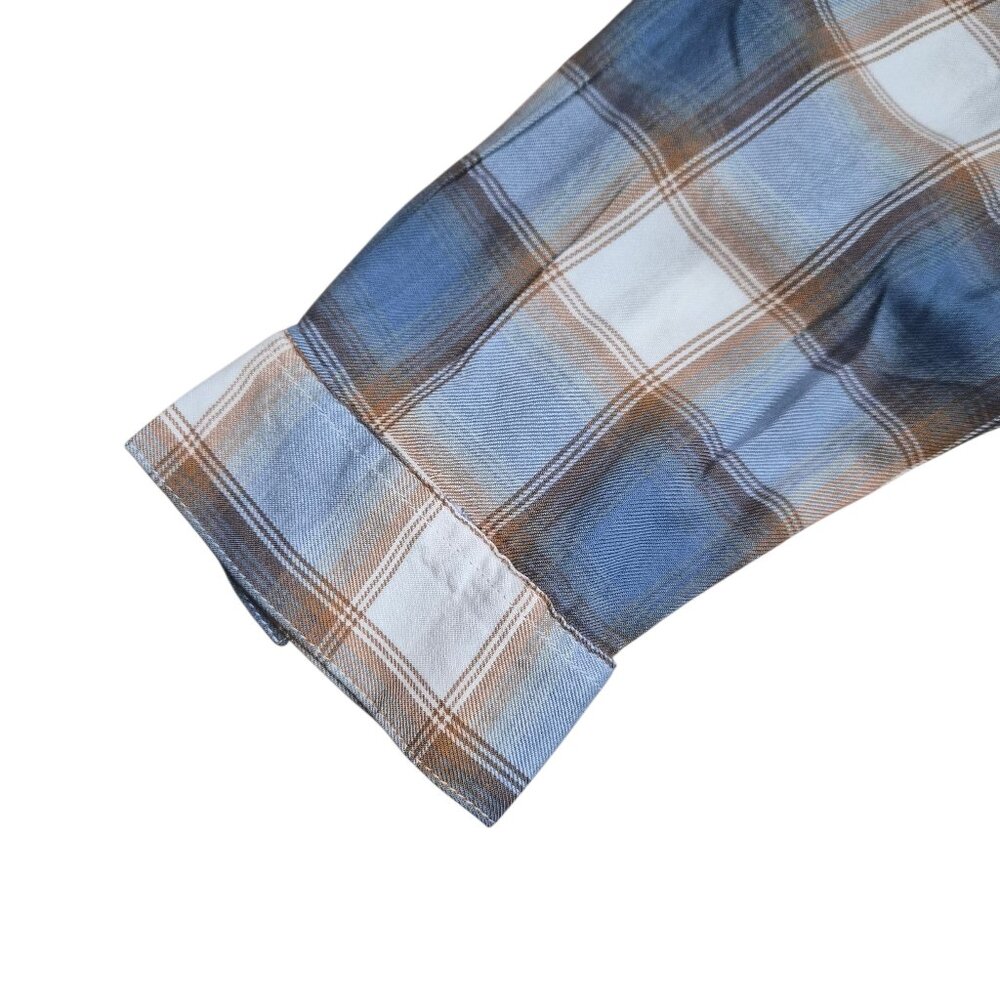 Terra & Sky Women's Plus Button Down Shirt Plaid Long Sleeve Size 2X Blue - Picture 11 of 11